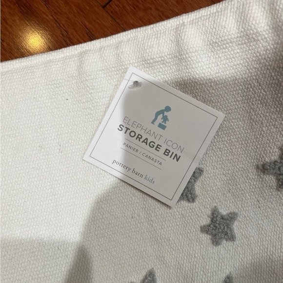 Pottery Barn Kids White and Gray Elephant Storage Basket - Picture 2 of 3